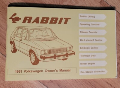 1981 Volkswagen VW Rabbit Owners Manual
