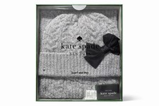 Kate Spade New York Knit Hat  Scarf Set Gray Original 98 Winter Gift New