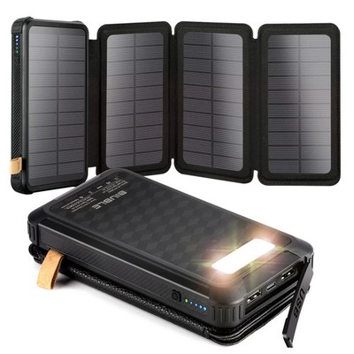 Solar Powerbank 20000 mAh tragbare Powerbank mit Solarpanel und Taschenlampe