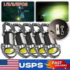 ~5PACKs Super Bright LED Mini Flashlight USB Rechargeable Pocket Keychain Torch