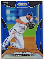 ROWDY TELLEZ 2019 Panini Prizm Blue Prizm Base RC #10 Toronto Blue Jays Card