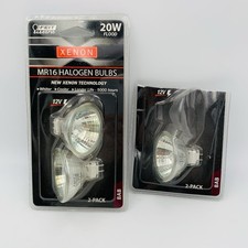 Feit Electric Halogen Bulbs MR16 20W 12V Spot Flood Light Pack Of 2 Plus 1 Open