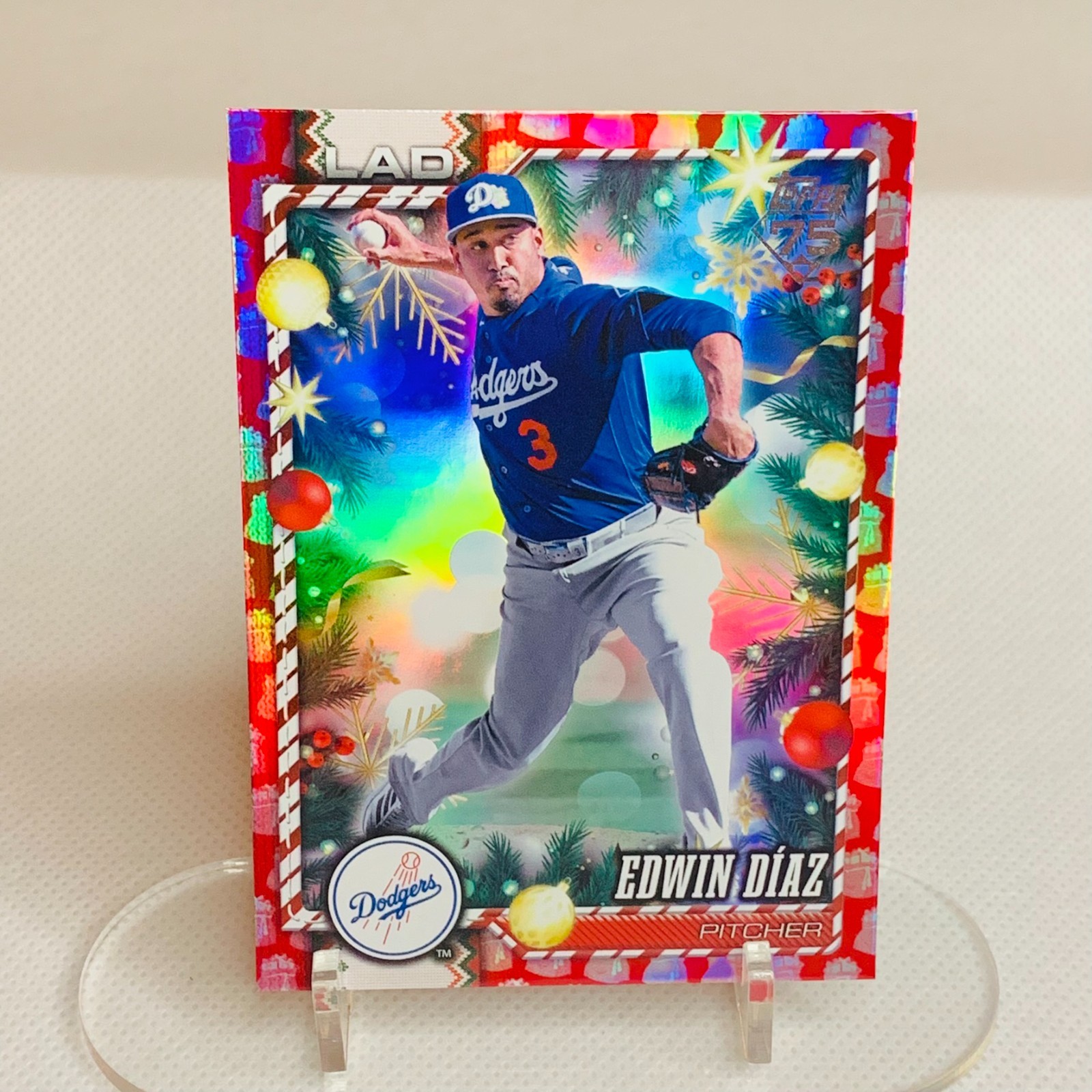 2026 Topps Holiday Baseball Edwin Diaz #H112 Red Foil Parallel