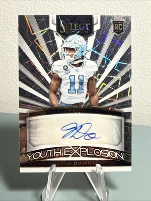 2023 Select Draft Picks Josh Downs Youth Explosion White Lazer Prizm Auto 18/25