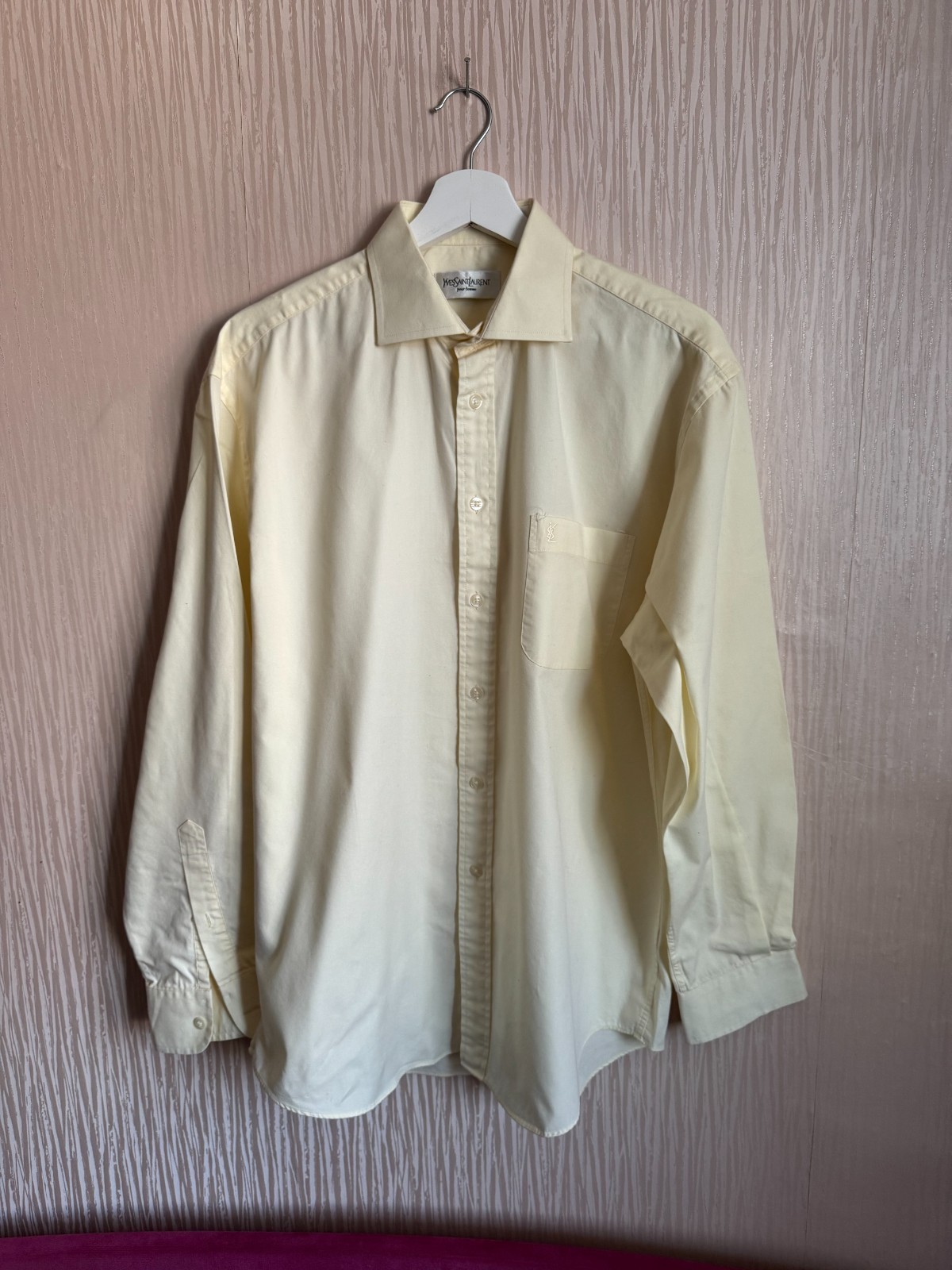 Camicia abito formale uomo Yves Saint Laurent tinta unita taglia 16