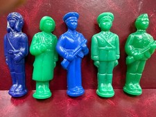 Vintage Soviet toy soldiers 5 Pieces military branches plastic 1970s USSR