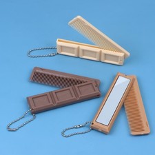 2 In 1 Folding Chocolate-Shaped Folding Comb With Vanity Mirror Makeup Mirror