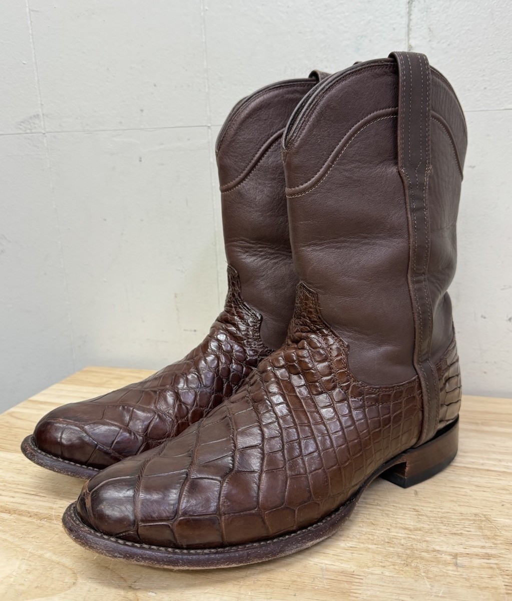 PREOWNED TECOVAS THE AUSTIN ALLIGATOR BIAS CUT Cowboy Boot  display picture 3