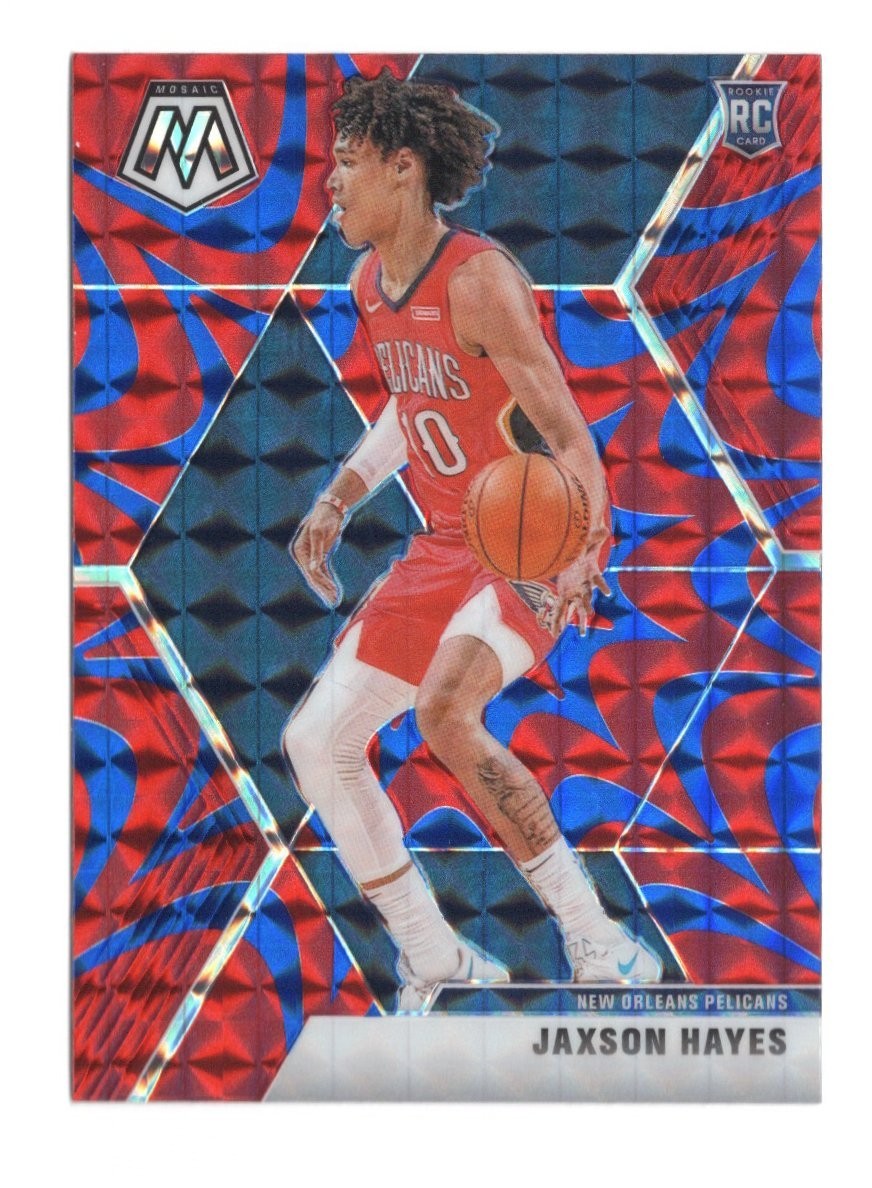Jaxson Hayes RC 2019-20 Panini Mosaic #221 Reactive Blue Prizm Parallel Pelicans