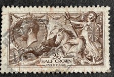 Great Britain #173a KGV Seahorse 2/6 Half Crown Postage Stamp Used Fine 