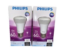 Two 2 Philips Led 12w Replaces 60w Dimmable 830 Lumens Energy Saving