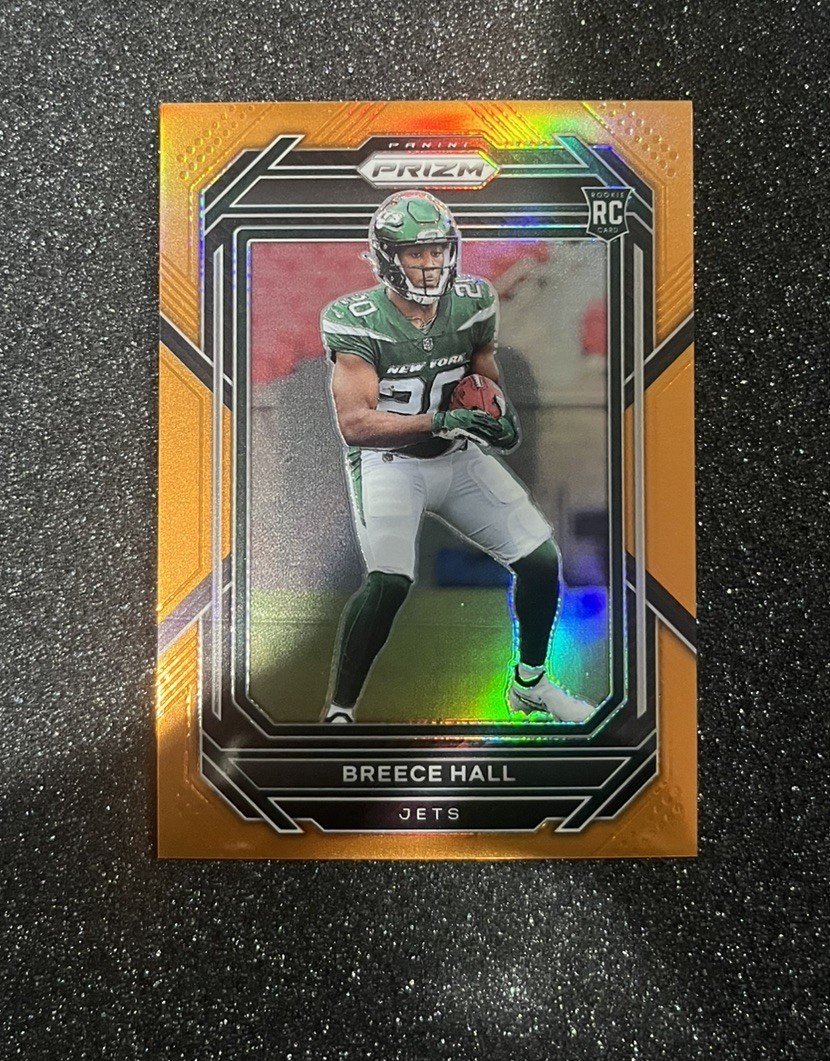 2022 Panini Prizm Breece Hall #317 Orange Prizm /249 (RC)
