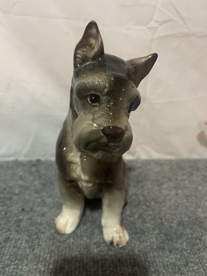 Vintage Stafford Japan 8'' Schnauzer Seated Ceramic Dog