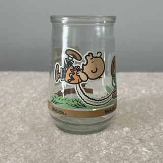 Vintage Welch's Jelly Jar Glass Peanuts It's Kickoff Time Charlie Brown Lucy # 4