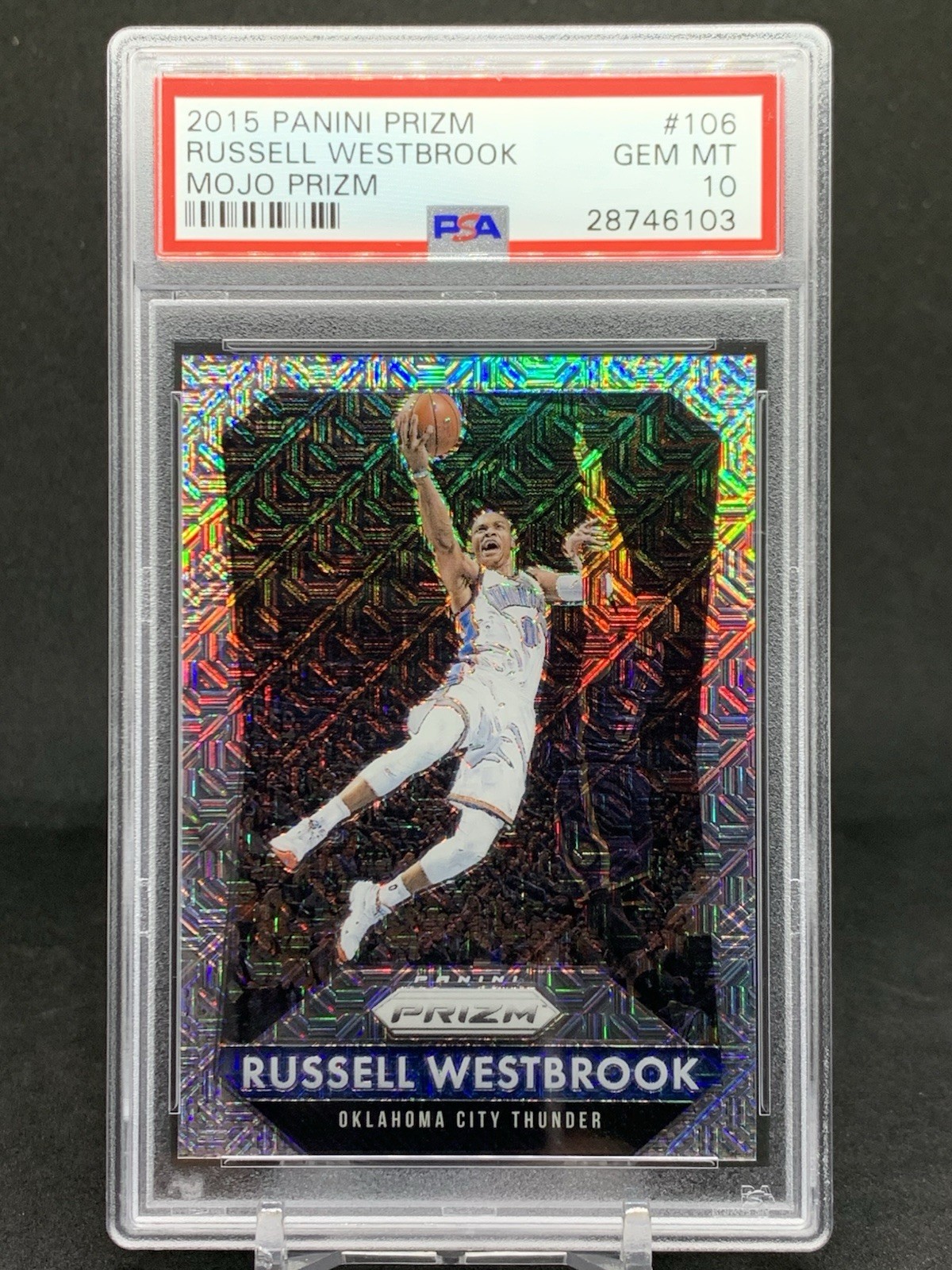 2015–16 Panini Prizm Russell Westbrook #106 Mojo Prizm /25 PSA 10 Rare