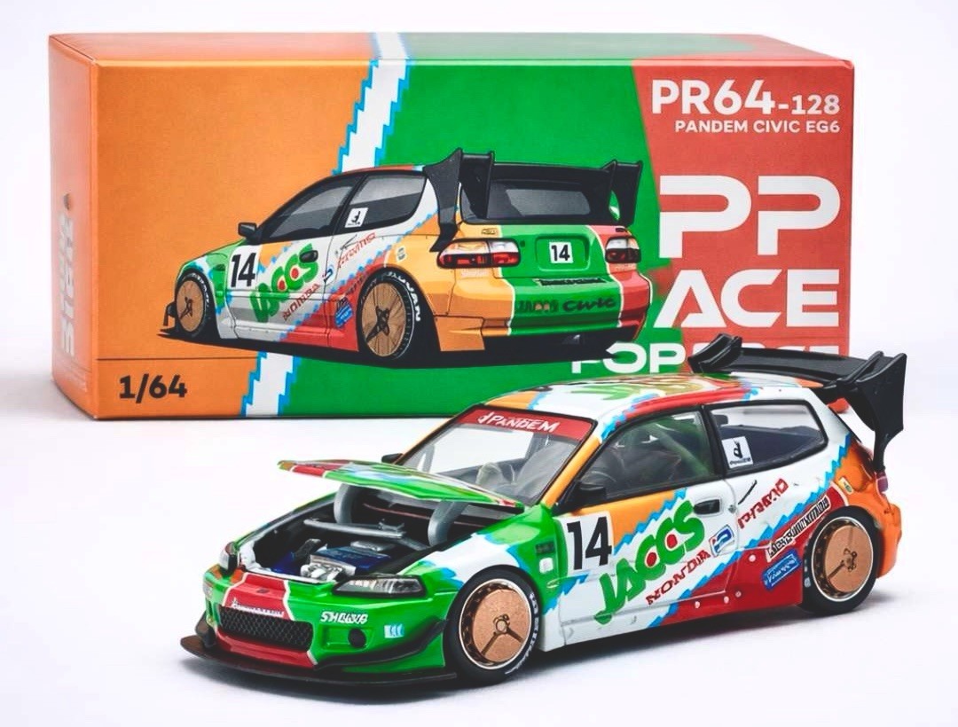 Pop Race Honda Pandem Civic EG6 JACCS 1/64 #128 | eBay