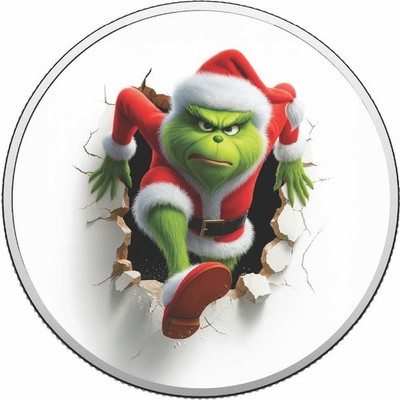  The Grinch Breaks In For Christmas! 1oz Fine Silver Colour Coin