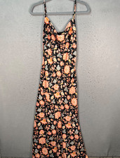 Forever 21 Womens Medium Floral Print Spaghetti Strap Maxi Dress Summer Beach