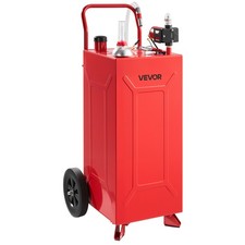 Vevor 30gal Fuel Gas Caddy Portable Storage Tank With Electric Pump 2 Wheels Red