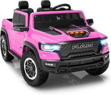 24V Ride on Toys for Big Kids, RAM 1500 2 Seater Ride on Car W/Remote, Battery P