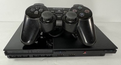 Sony PlayStation 2 PS2 Slim Console Black SCPH-90001 + Controller & Cables