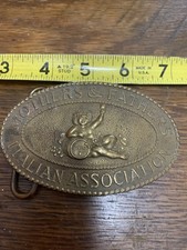 Vintage Mothers  Fathers Italian Association Tiffany London Brass Belt Buckle