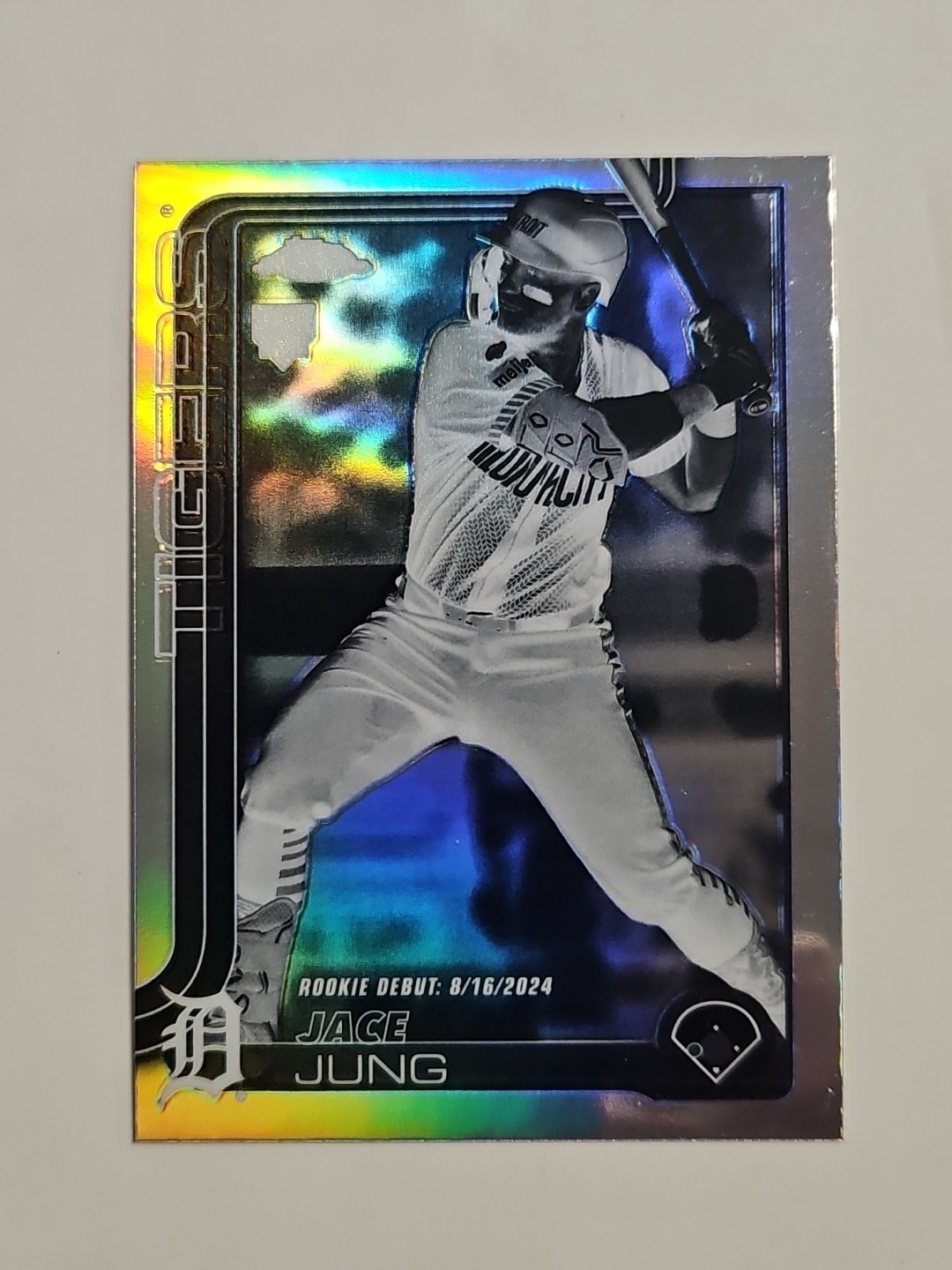 2025 Topps Chrome Update #USC121 Jace Jung RC Negative Refractor Tigers Rookie 