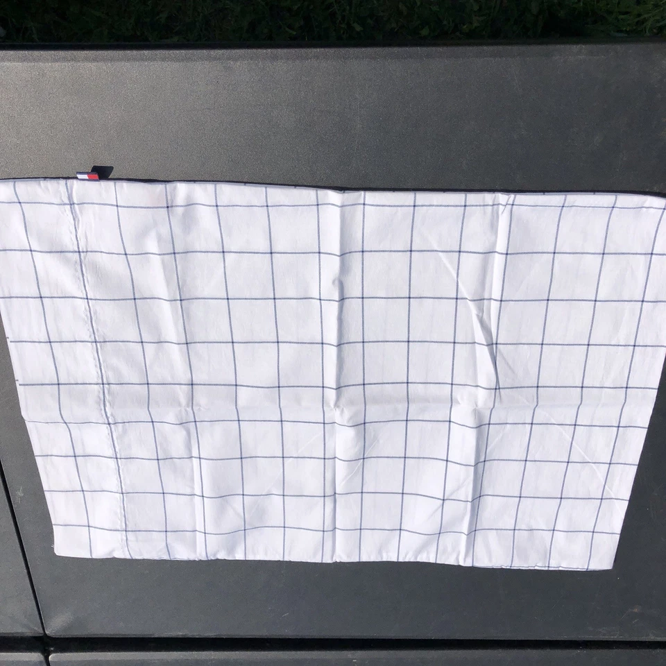 Tommy Hilfiger Sábana Ajustable Completa 2 Fundas de Almohada Blanco Azul Ventana Foto 4 de 4