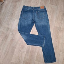 levi's jeans mens 514 Straight Fit W38 L32 mid Blue denim stretch cotton zip