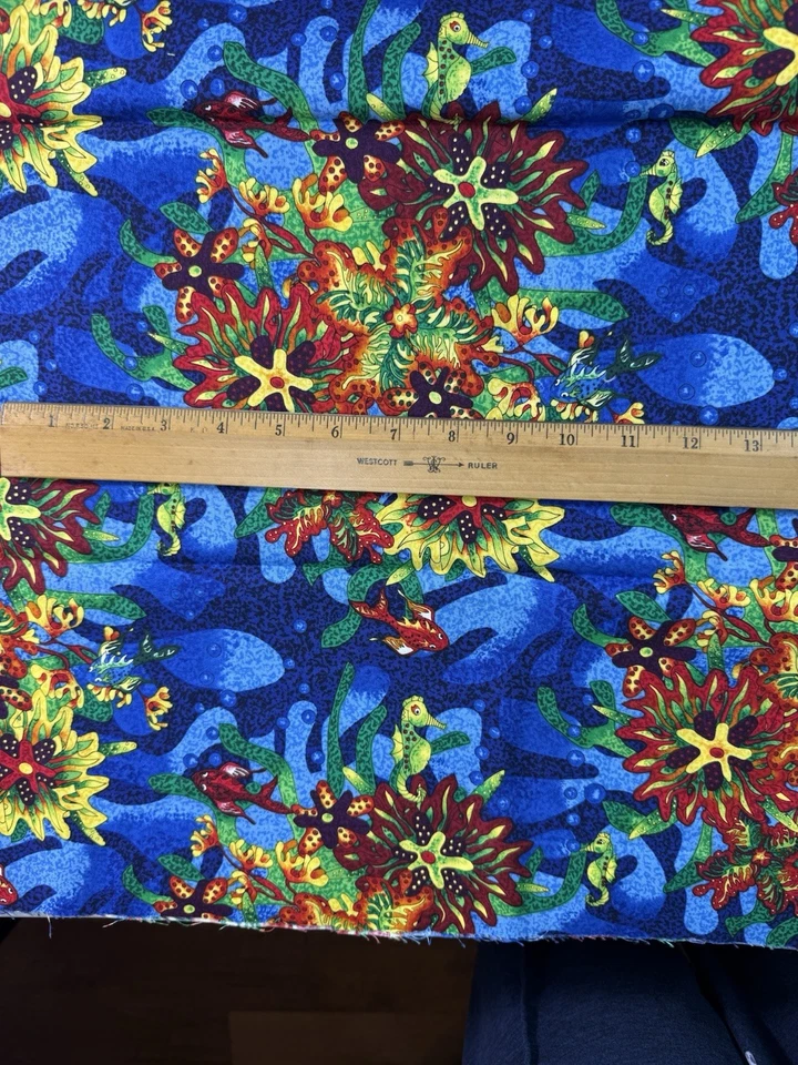 Neptune's Garden Jason Yenter Cotton Fabric In The Beginning Underwater 44x 1 Yd - Image 2 of 3