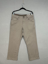 Well Worn Pants Mens 35x30 Khaki Beige Straight Fit 5 Pocket Casual M052-144M