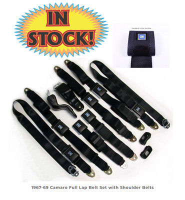Juliano's JCAM6769KIT01S - 1967-69 Camaro Full Lap Belt Set with Shoulder Belts