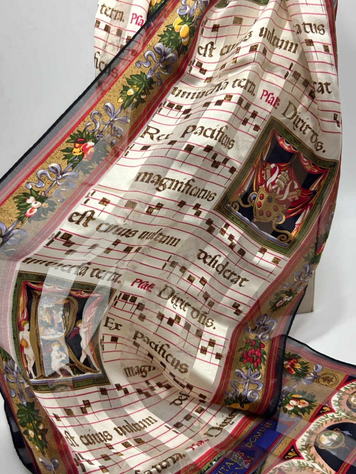 ECHO Silk Scarf Rectangular Long Hand Rolled Scar… - image 8