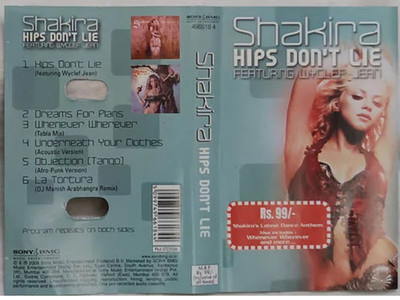 Shakira Hips Dont Lie Feat Wyclef Jean 2006 India Edition Cassette Rare Versions