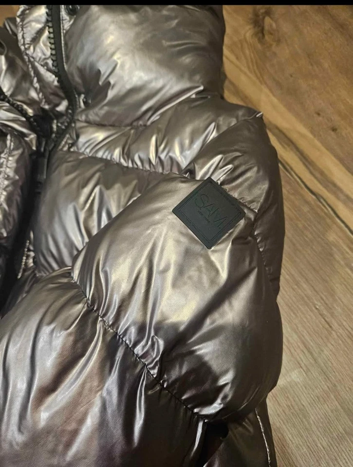 133 SAM New York Freestyle Goose Down Puffer Jacket Metallic GraySilver M Isabel - Image 2 of 4