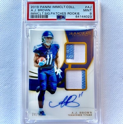 AJ Brown 2019 Panini Immaculate RPA /99 Rookie Patch AUTO PSA 9 Mint Patriots🔥