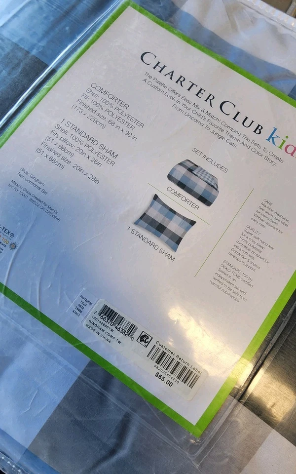 Charter Club Damask Stripe 2-Piece Comforter Set Twin - Image 3 of 4