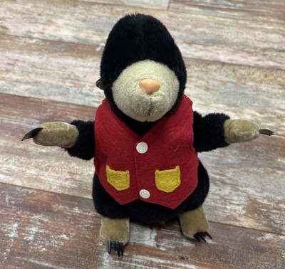 MERRYTHOUGHT ぬいぐるみ Vintage Merrythought Plush Mole Stuffed Animal England 9” Tall Red