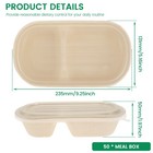 50 Pcs Take Out Food Containers 2 Compartment Paper Bowls with Lids CoSBU