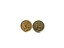 Colt Factory Gold Grip Medallions. Horse Head Medallions, Set of 2, Old Style