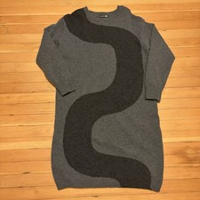 marimekko x Uniqlo sweater dress size L  grey a line 100% lamb wool