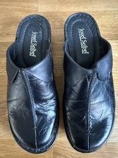 Josef Seibel Catalonia UK size 4 ladies black Leather  Slip On Clog Mules 