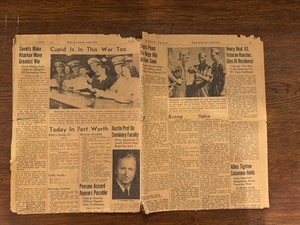 1942 Fort Worth Star-Telegram Newspaper "Navy Ship Is Hawaii Command" WWII