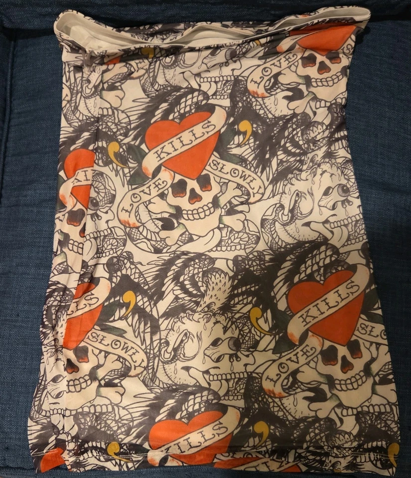 Vestido tubo blanco calavera Love Kills Slowly Ed Hardy Power Mesh MUJER TALLA MEDIANA Foto 3 de 3