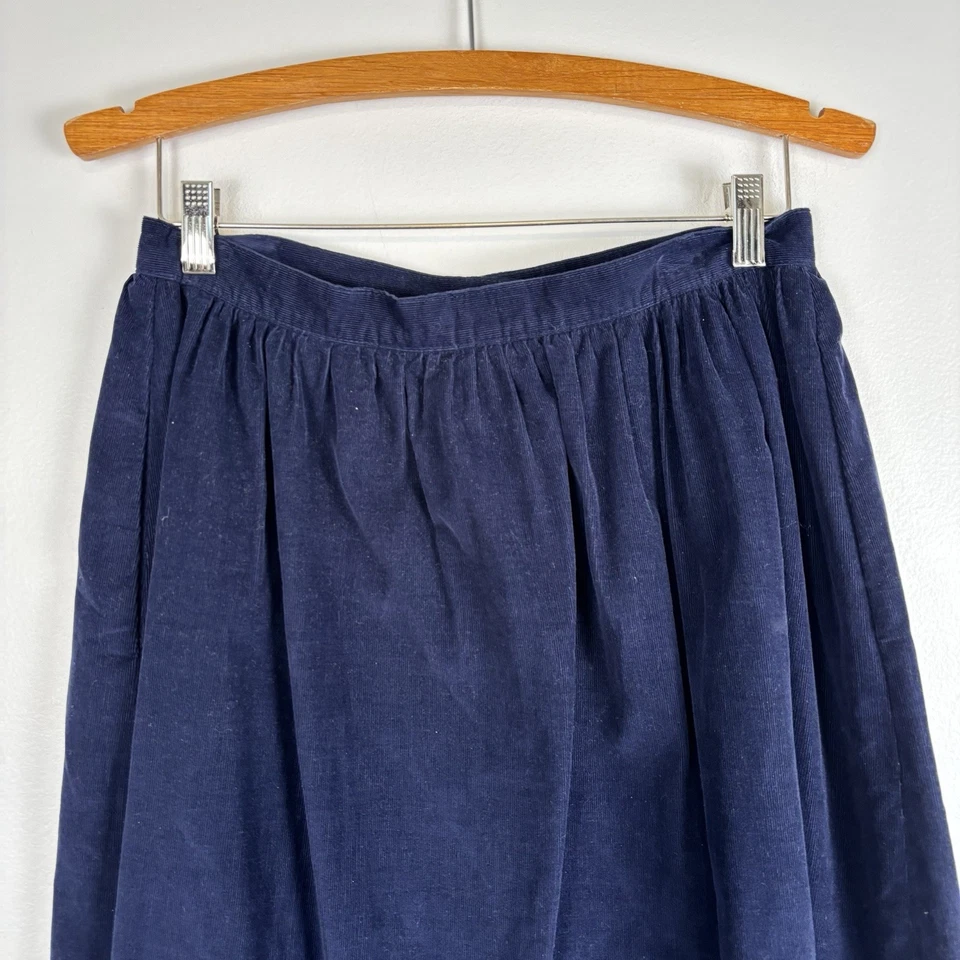 Falda De Colección Lands’ End Para Mujer 14 Azul Marino Pana Línea A Midi EE. UU. Años 90 Forrada Foto 4 de 4