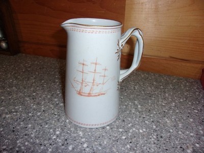 Y1 antique pitcher copeland spode england with ship trade winds