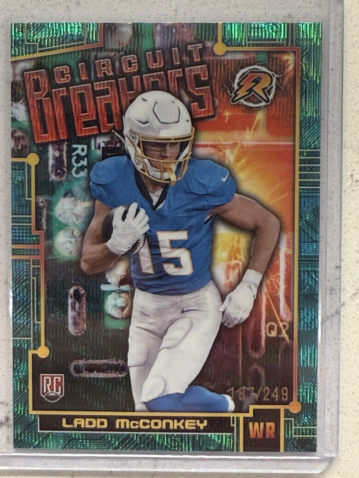 Ladd McConkey RC 2024 Topps Resurgence Circuit Breakers Aqua Refractor #187/249