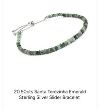 20cts Genuine Emerald Sterling Silver Slider Bracelet BNWT Certificated 