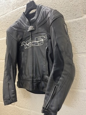 Arlen Ness 5080 Schwarz Leder Motorrad Jacke 38'' Brustumfang XS