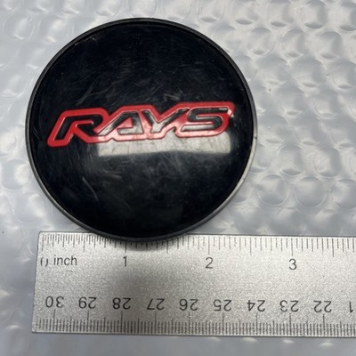 RAYS Volk Wheel Center Rim Lug Hub Cap Cover 68mm OD BLACK RED Letter AM1309